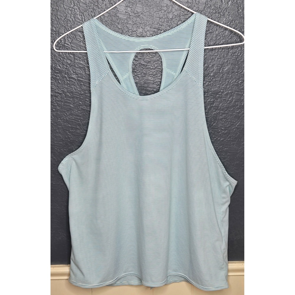 Zella Athletic Tank Top Striped Open Back Sleeveless Activewear Top Size M